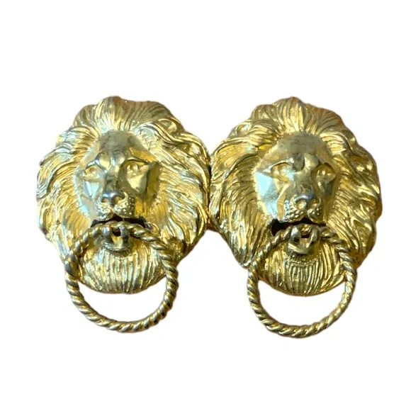 Vintage | Accessories | Gold Lion Doorknocker Belt Buckle  display picture 1